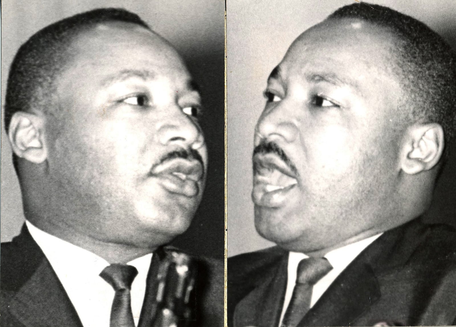 These photographs of Dr. Martin Luther King, Jr. were published in the Dayton Daily News the day after a Nov. 29, 1964 appearance at the University of Dayton fieldhouse. DAYTON DAILY NEWS ARCHIVE