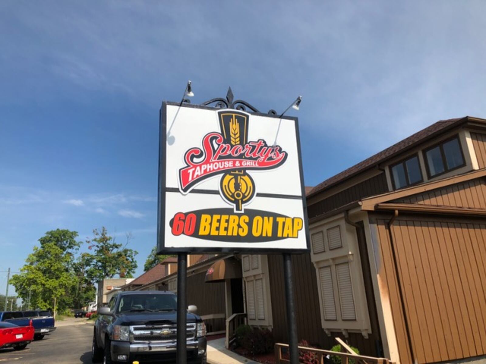 The region’s newest sports-themed restaurant, Sporty’s Taphouse & Grill, and its 60 beer taps will make their debut on Sept. 6. The sports pub is located at 5202 N. Main St. in Harrison Twp., in space that formerly housed iconic restaurant The Barnsider, and later, Liquid Sports Club. MARK FISHER / STAFF PHOTO