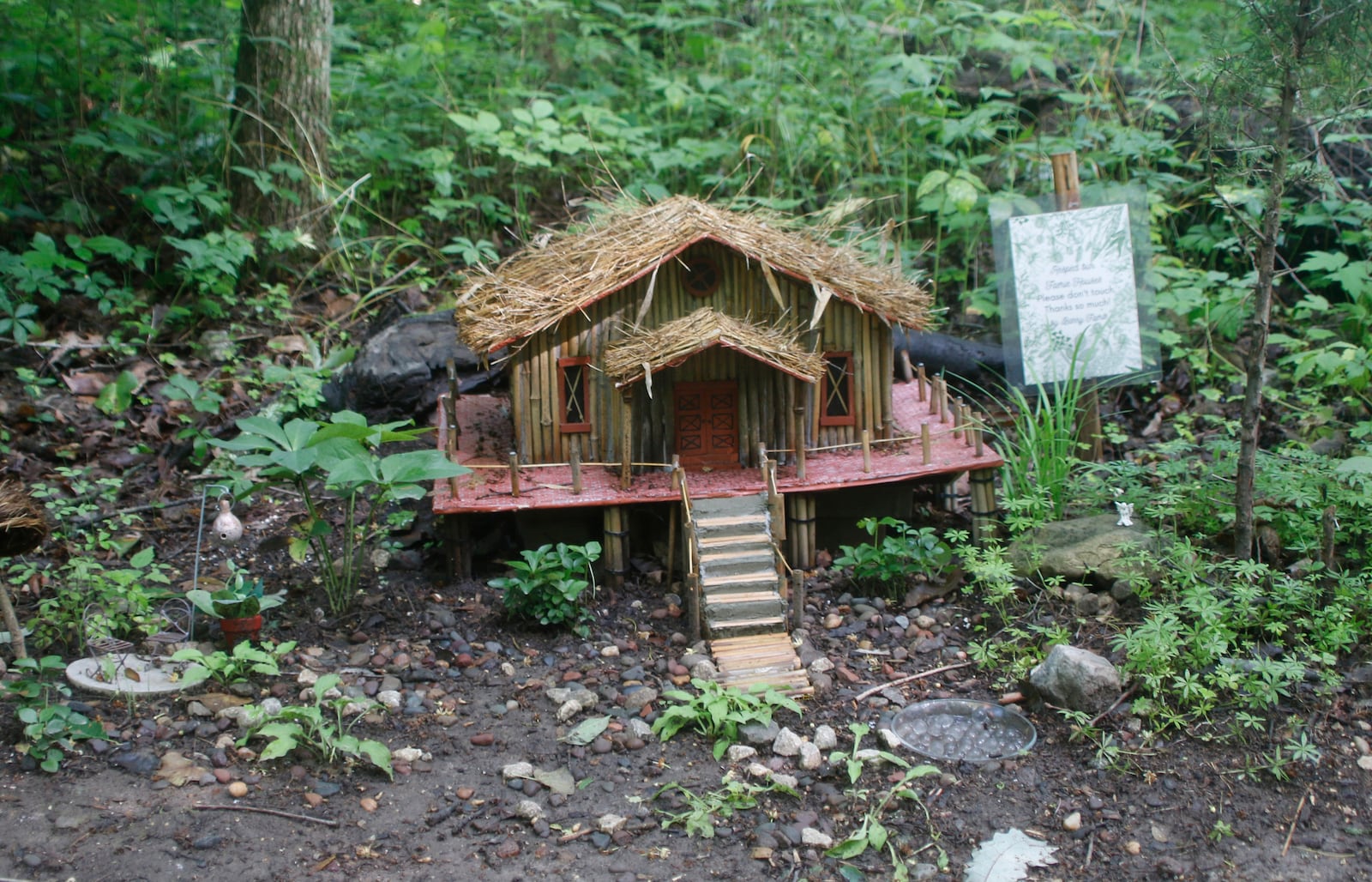 Straw is the featured material in home designed by Judi Hill of Beavercreek for the Aullwood Faerie House Exhibit, Earth Elements. DAVE HILL/COURTSEY PHOTO