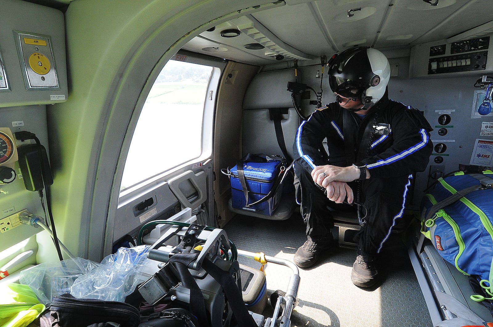 Brian Bates, CareFlight outreach manager and flight nurse inside CareFlight Wednesday, July 5, 2023. MARSHALL GORBY\STAFF