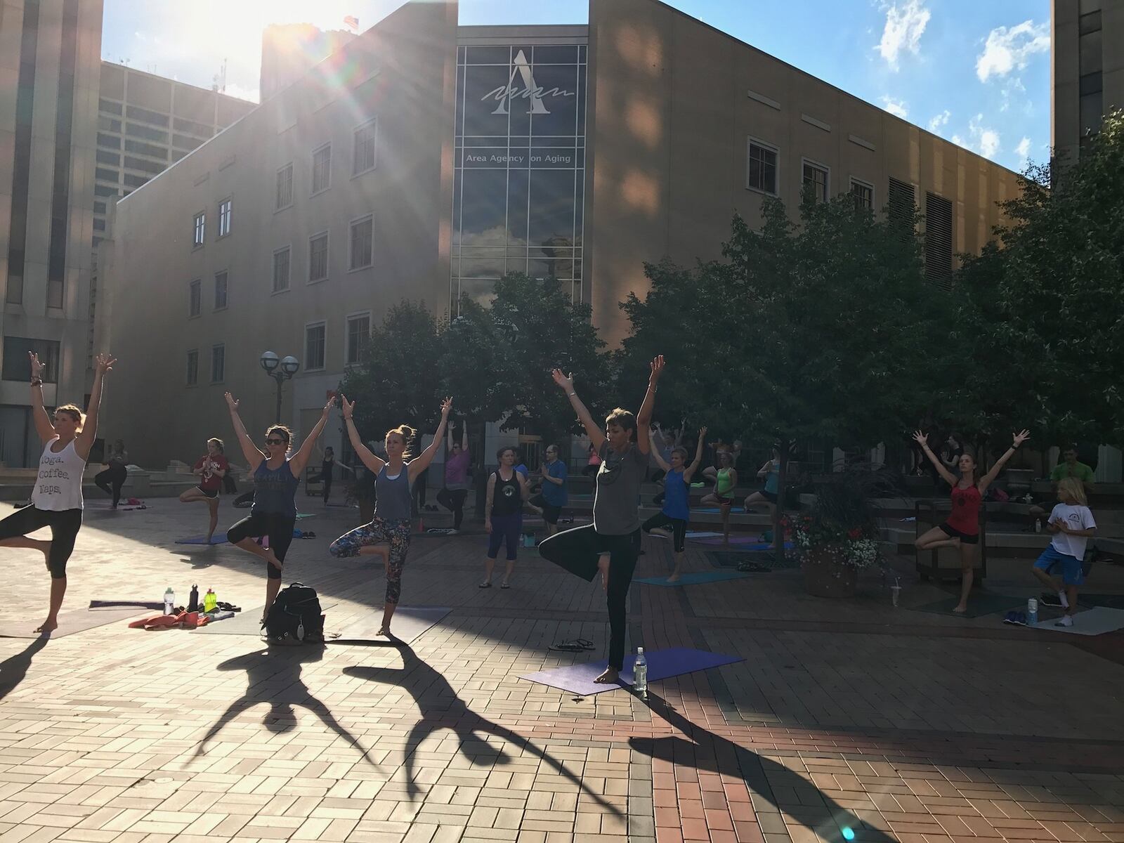 A free, open-level community yoga class appropriate for all skill levels will be available on Courthouse Square on Friday, June 21. CONTRIBUTED