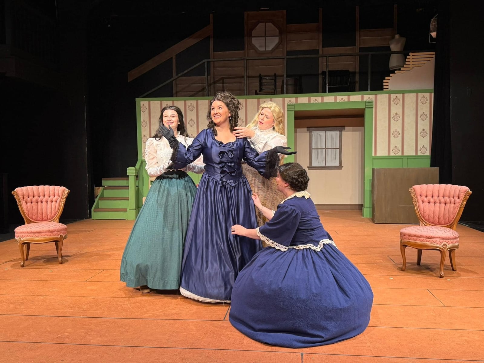 Left to right: Alexis Lambert (Jo March), Rebecca Hensley (Meg March), Kailee Hoskins (Beth March), and Sara Bortz (Marmee March) in Brookville Community Theatre's production of "Little Women: The Musical." FACEBOOK PHOTO