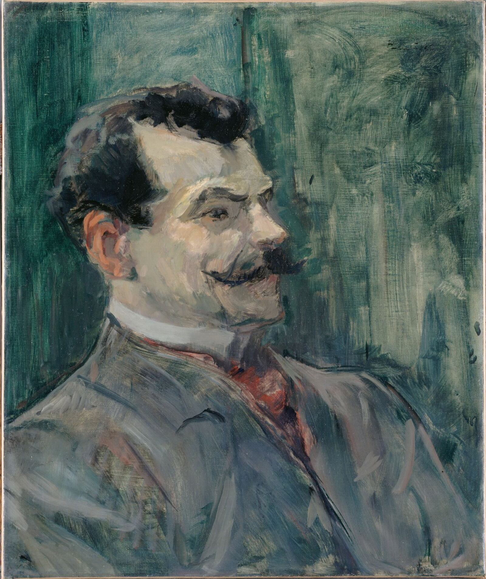 Toulouse-Latrec is one of the famous artists featured in the current exhibit at the Cincinnati Art Museum. This painting is entitled “Andre Rivoire.”