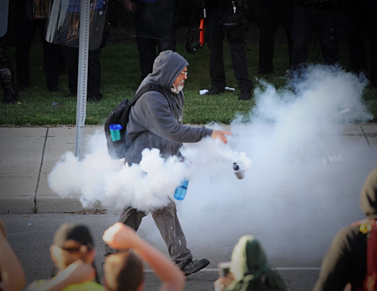 Protests continued this evening in Dayton