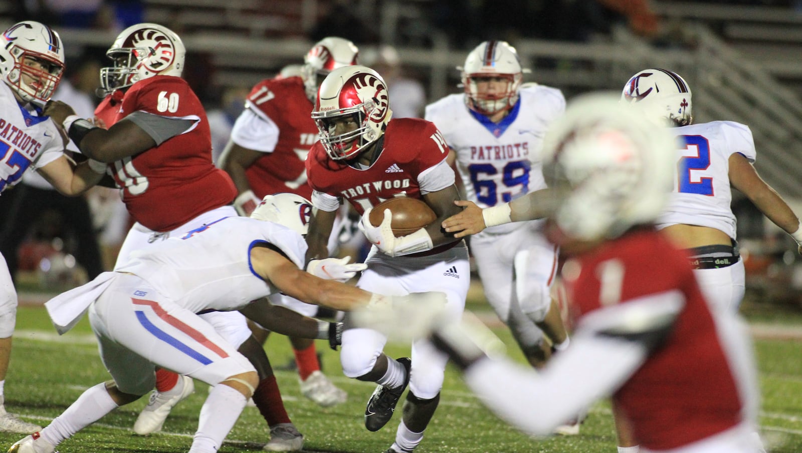 Trotwood-Madison's Delamarr Blanton runs against Carroll on Friday, Oct. 16, 2020, in Trotwood. David Jablonski/Staff