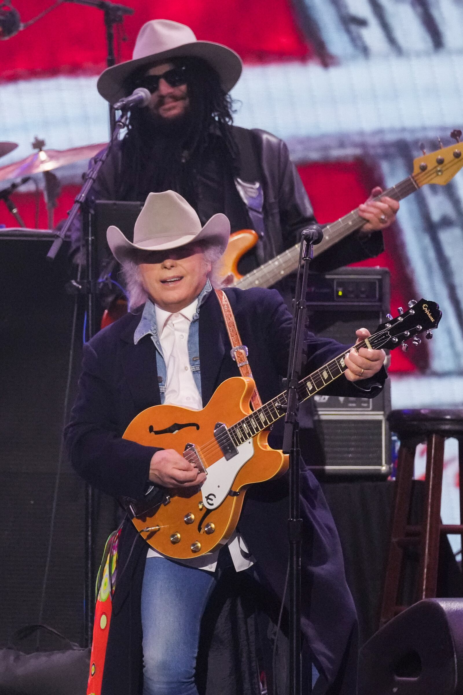 Dwight Yoakam performs during the MusiCares Person of the Year gala honoring The Grateful Dead on Friday, Jan. 31, 2025, in Los Angeles. (AP Photo/Chris Pizzello)