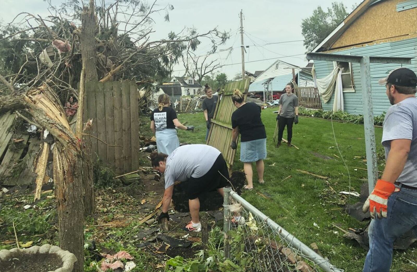 Members of Haven Youth Group, which is part of Germantown’s Abundant Life Tabernacle, visited the Dayton area to help people recover from devastating tornadoes. PROVIDED