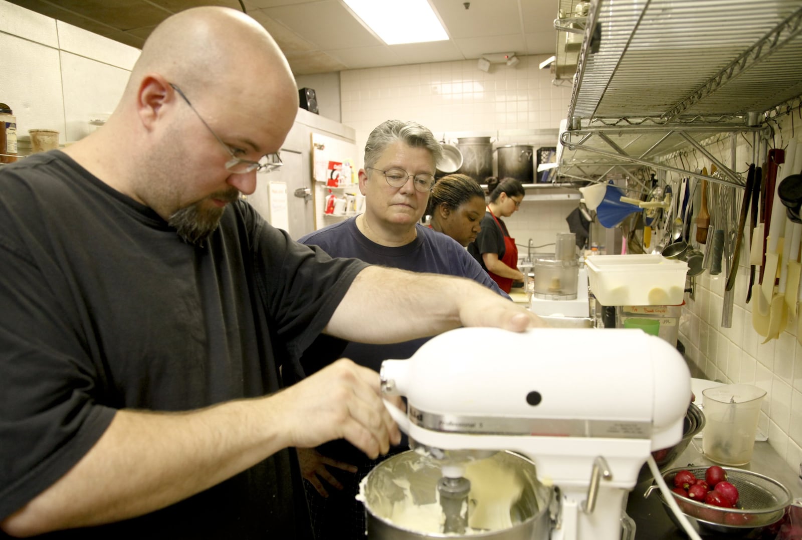 Chef Dave Rawson (left) and Elizabeth Wiley, at Meadowlark Restaurant in Washington Twp. Wiley is now retired. FILE