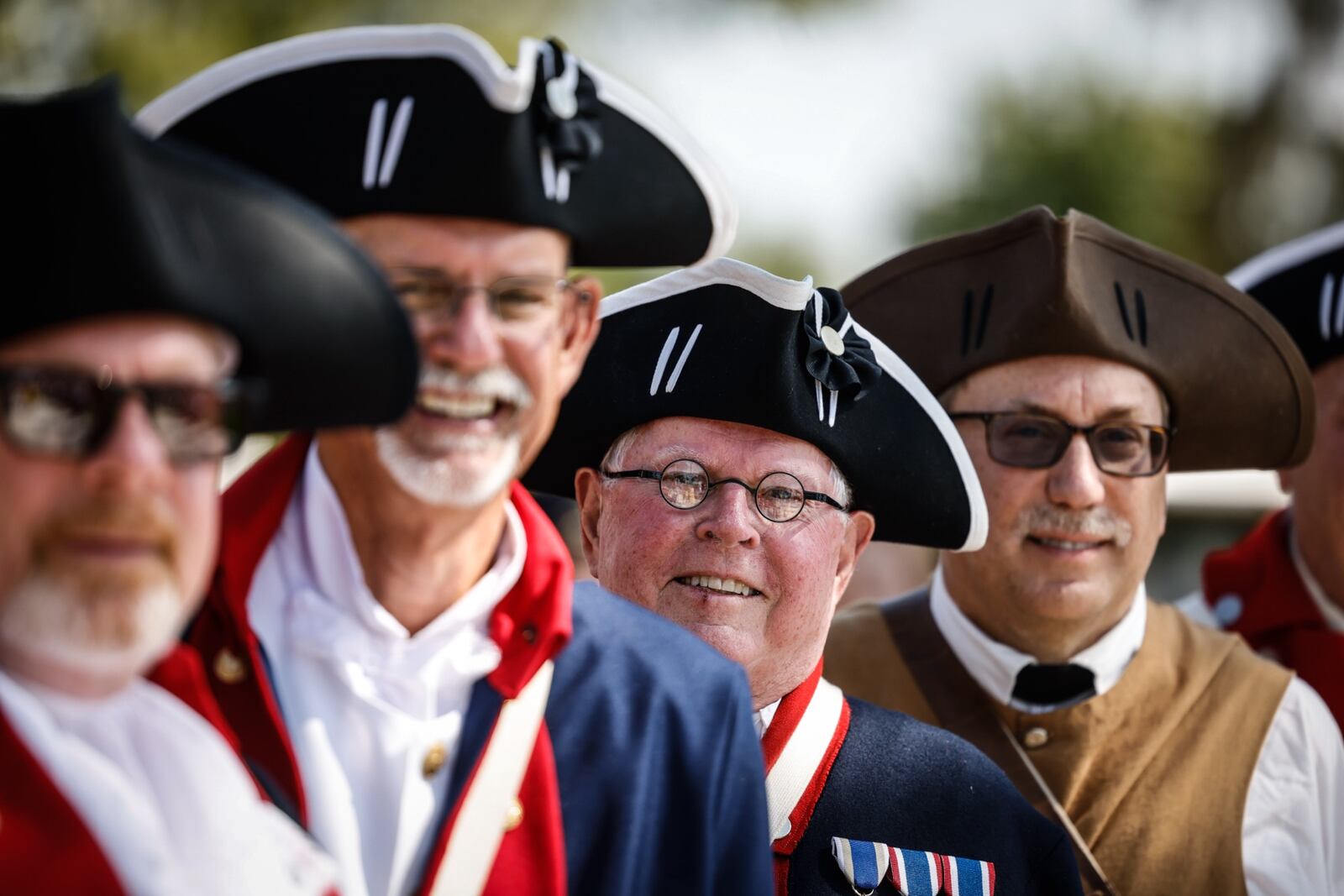 Sons on the American Revolution attended the unveiling ceremony of the Lincoln Memorial Statue at the Dayton VA Monday September 16, 2024. Jim Noelker/Staff