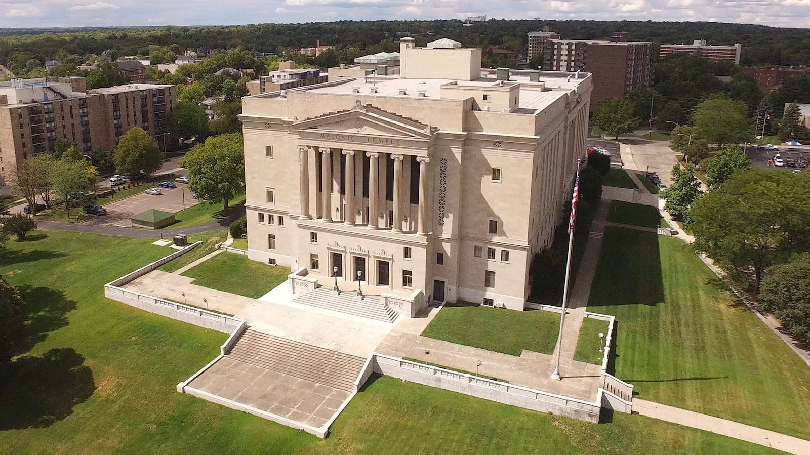 It took two years and nine months to construct the Dayton Masonic Center, according to the center’s website.  The cost to build the Grecian style building in 1926 was $2.5 million.    TY GREENLEES / STAFF