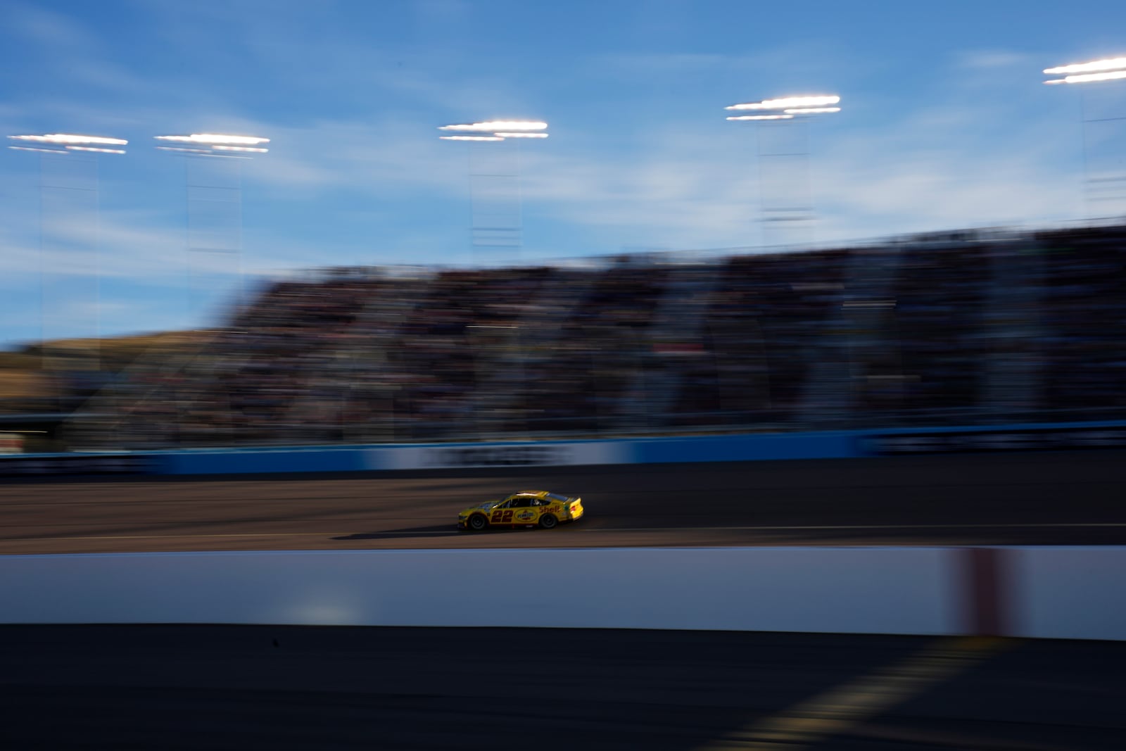 Joey Logano drives during a NASCAR Cup Series Championship auto race at Phoenix Raceway, Sunday, Nov. 10, 2024, in Avondale, Ariz. (AP Photo/John Locher)