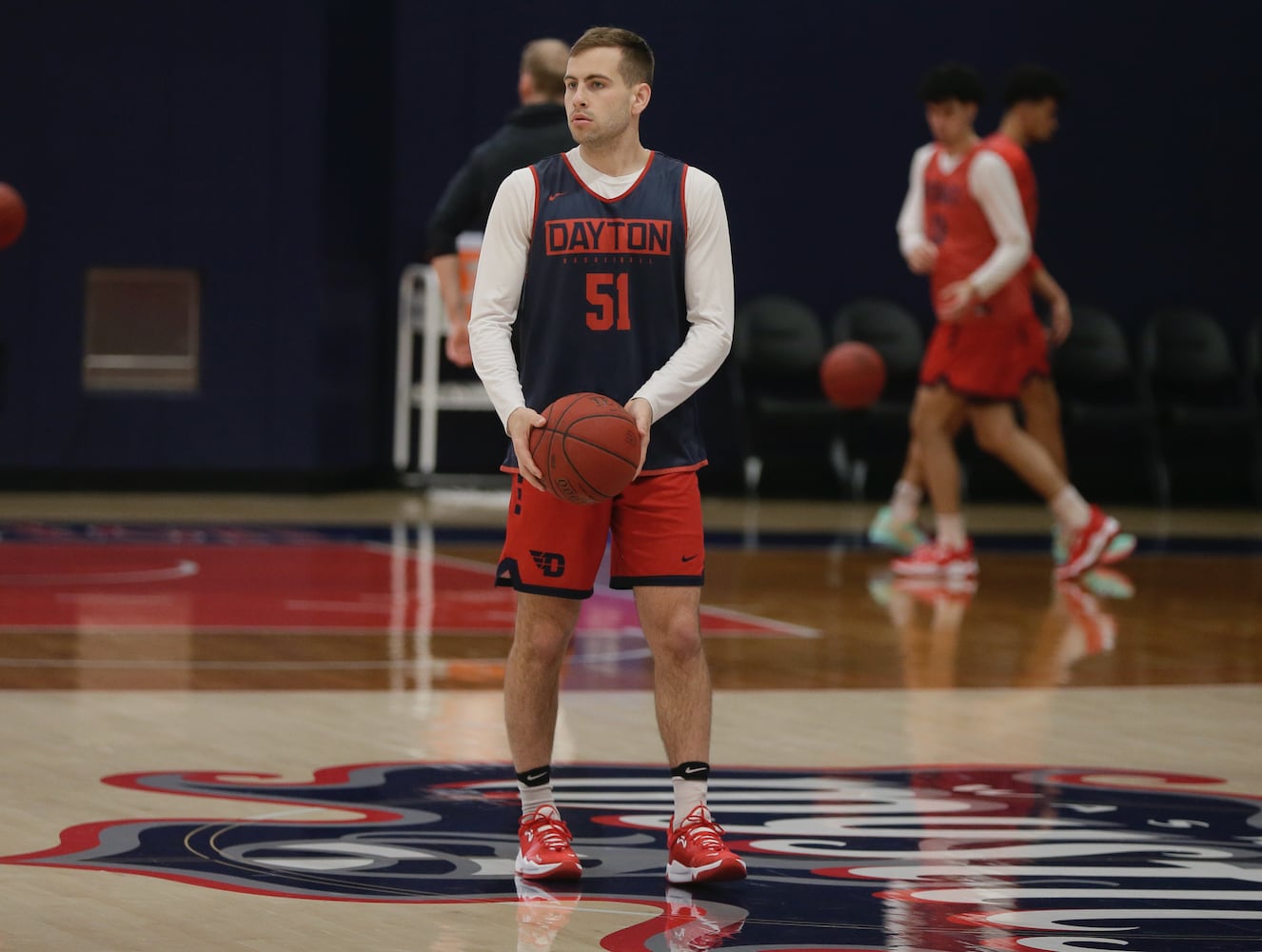 Dayton Flyers practice in Washington