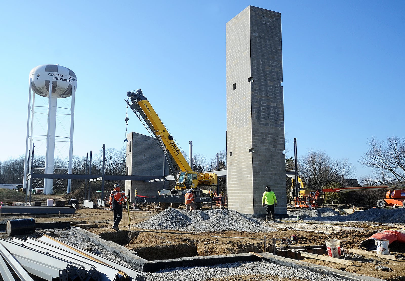 Construction continues at Central State University in November 2023 for a farm storage facility and a research building for farming practices. MARSHALL GORBY\STAFF