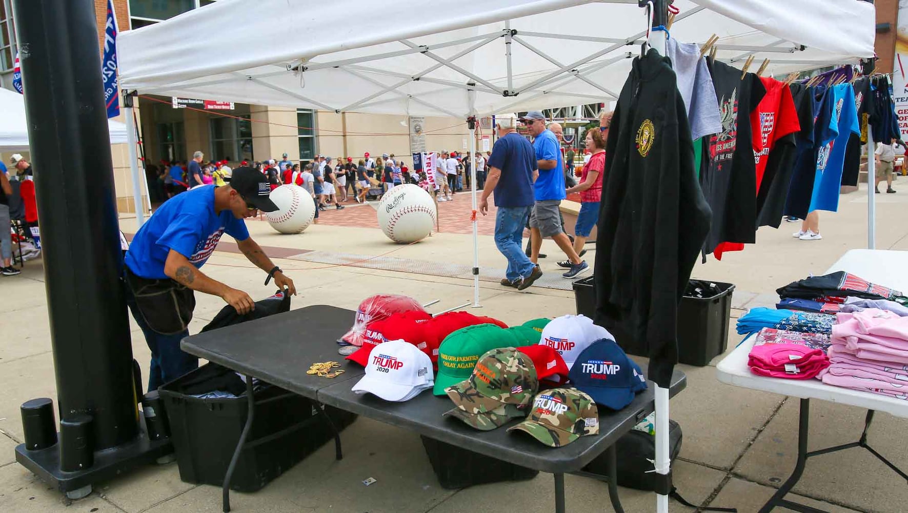 PHOTOS Crowd arrives for President Donald Trump rally in Cincinnati