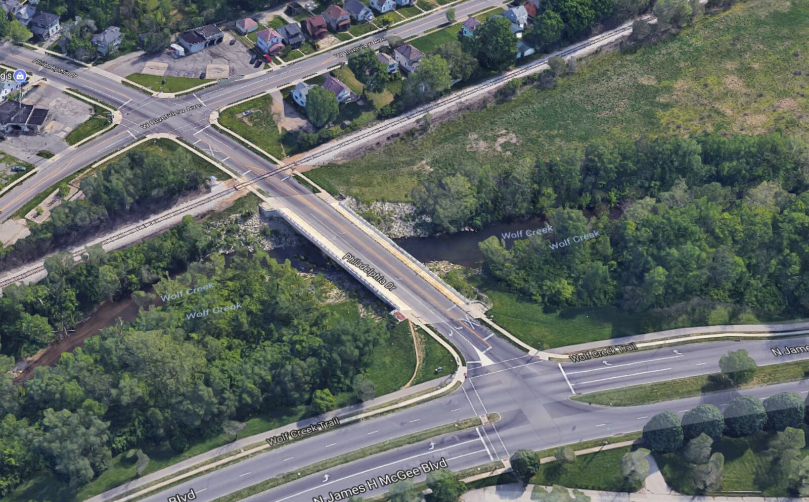 Philadelphia Drive Bridge over Wolf Creek. Source: Google Maps