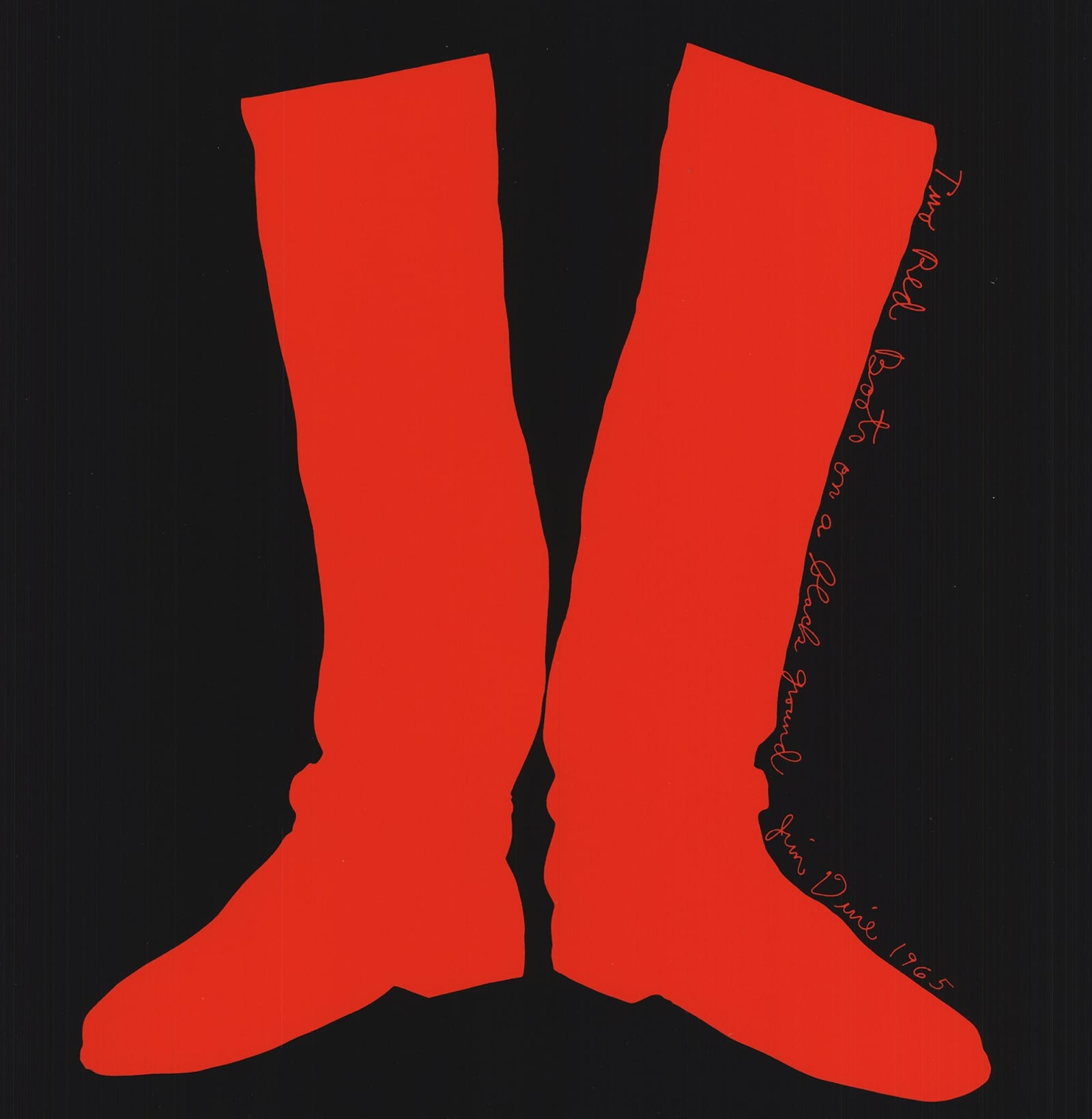 Jim Dine, Red Felt Boots, 1965, Felt. Collection of the Dayton Art Institute. © 2021 Jim Dine / Artists Rights Society (ARS), New York.