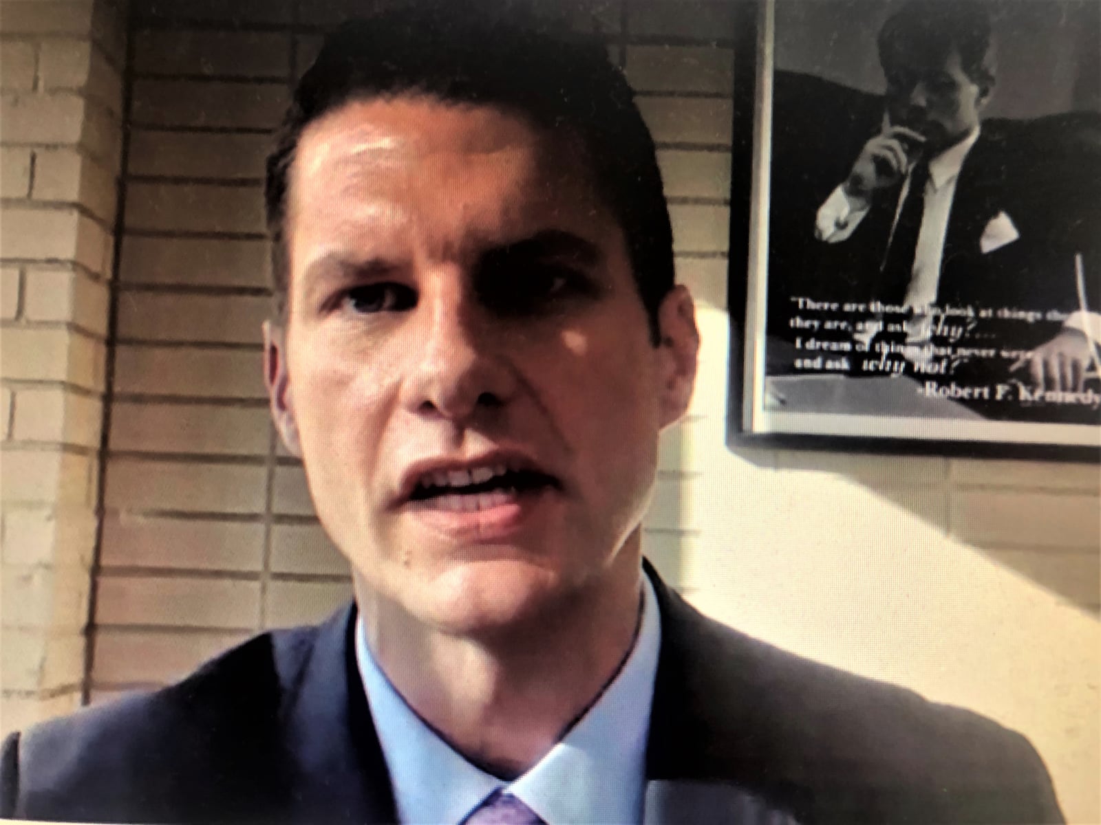 Columbus City Attorney Zach Klein during an online press conference announcing the litigation against the state. CONTRIBUTED