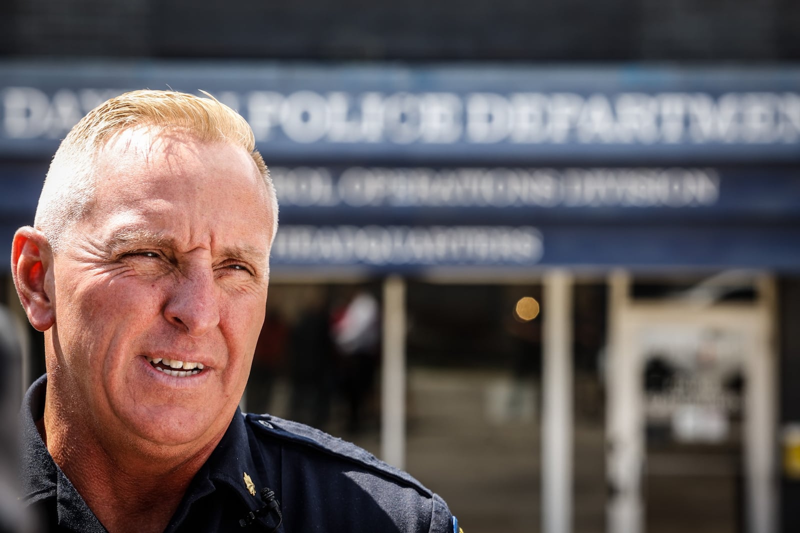 Dayton police Maj. Brian Johns talks to the press Monday, Aug. 15, 2022, concerning two deadly stabbings in Dayton over the weekend. JIM NOELKER/STAFF