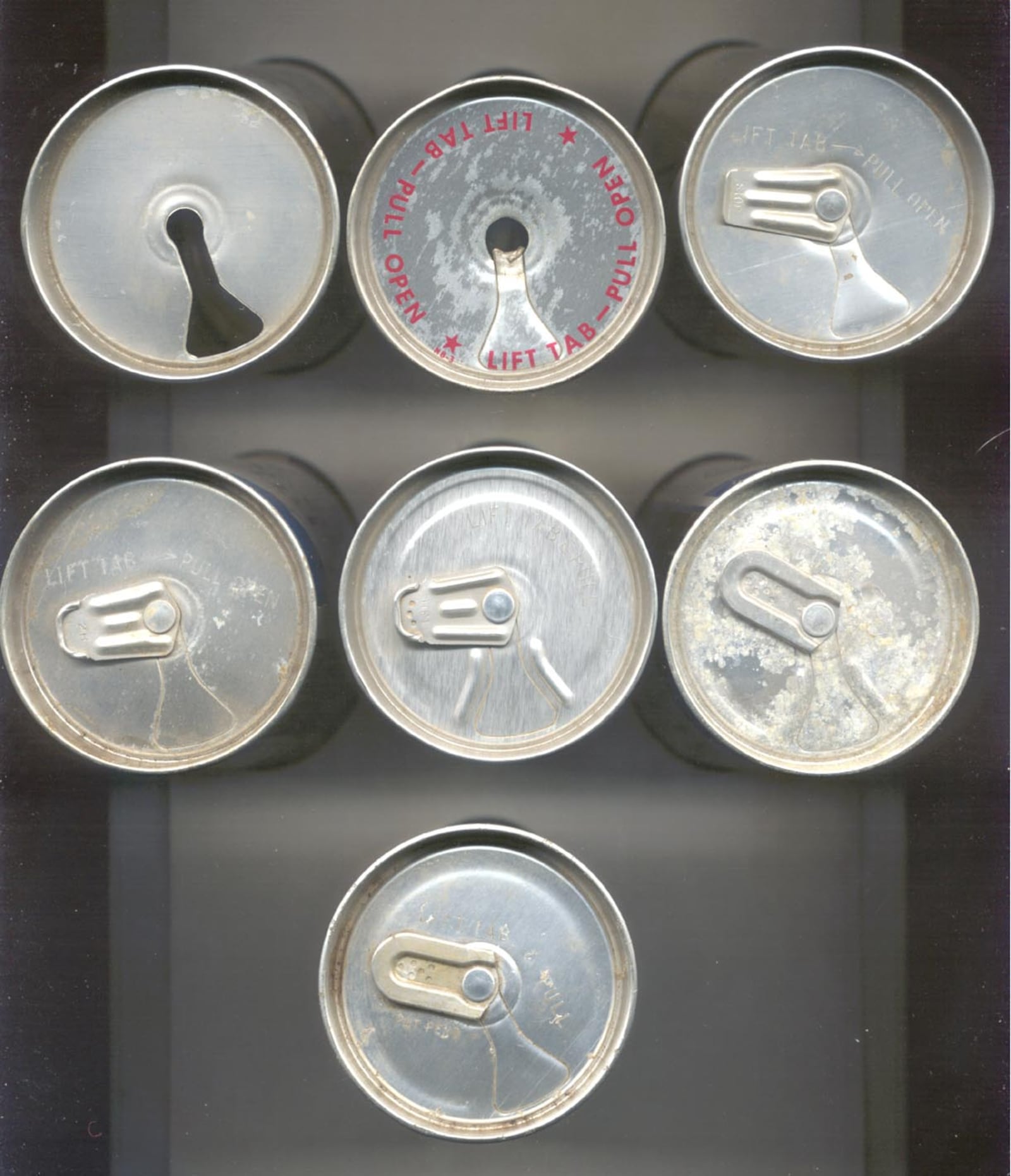 Pull tabs on aluminum cans were invented in Dayton by Ermal Fraze. Here are some of the early examples.