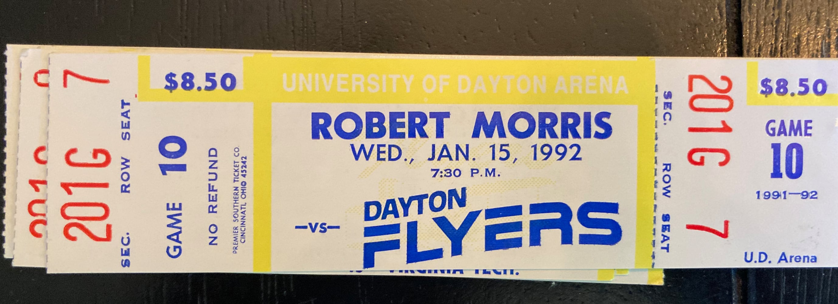 Dayton Flyers ticket stubs