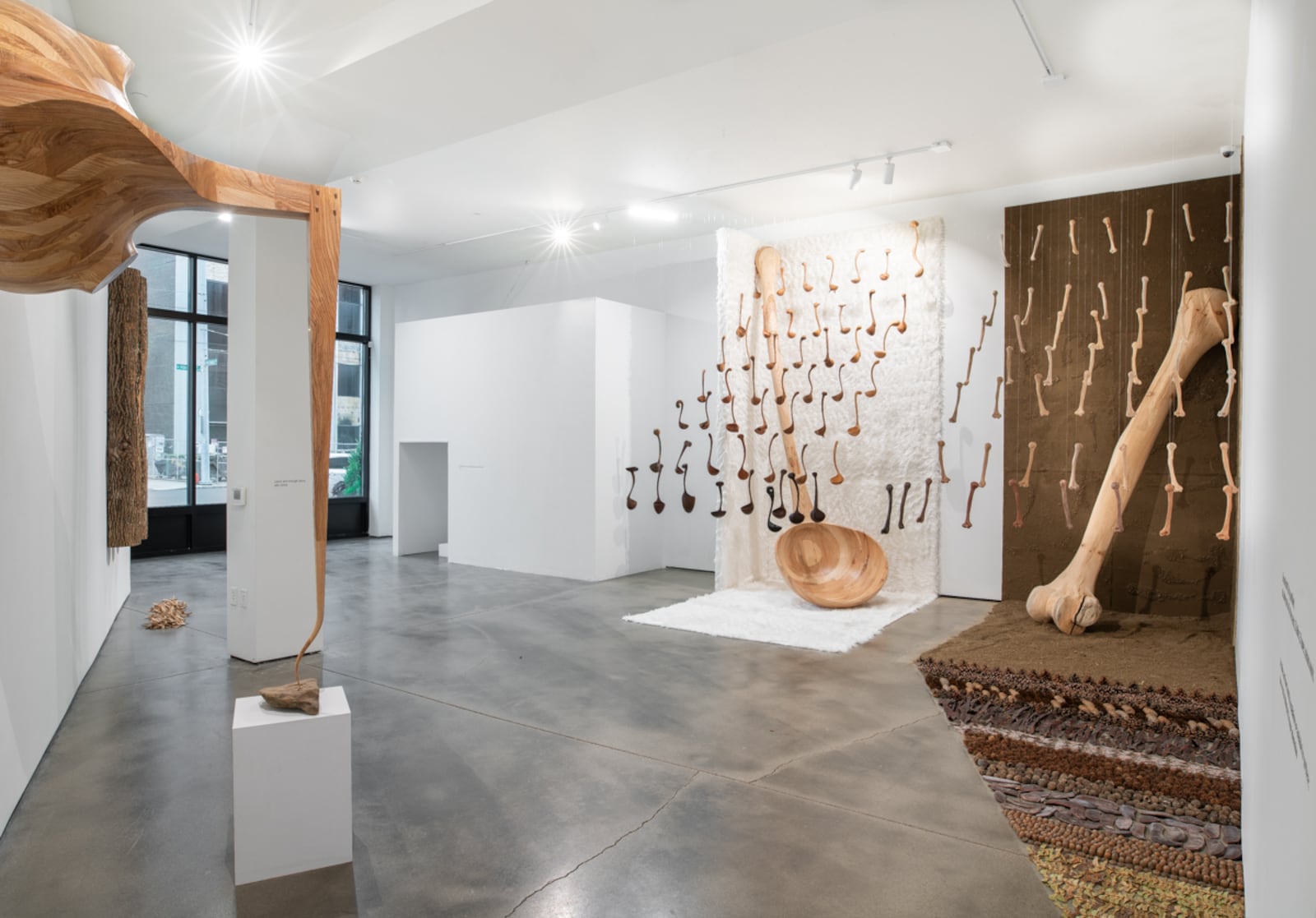 An installation filled with ladles and bones represents “Life and death (Set up, punchline)." CONTRIBUTED