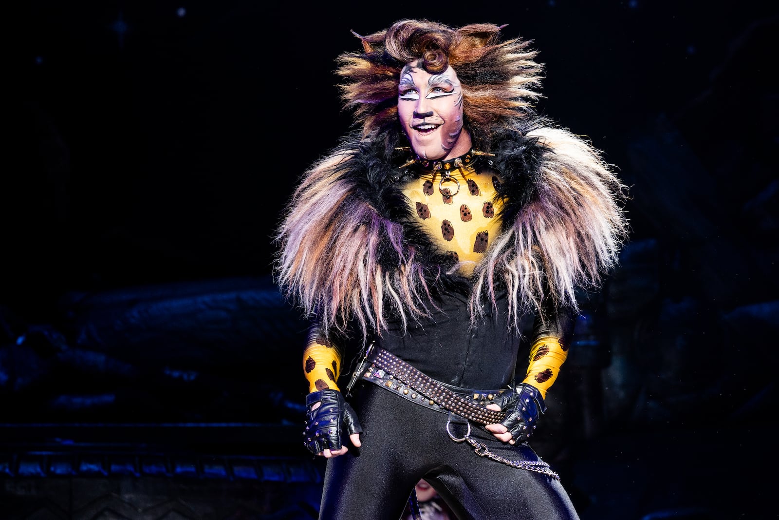 Zach Bravo as Rum Tum Tugger in the national tour of Andrew Lloyd Webber’s Tony Award-winning “Cats,” presented by the Premier Health Broadway in Dayton series at the Schuster Center in Dayton on Tuesday, Nov. 23.