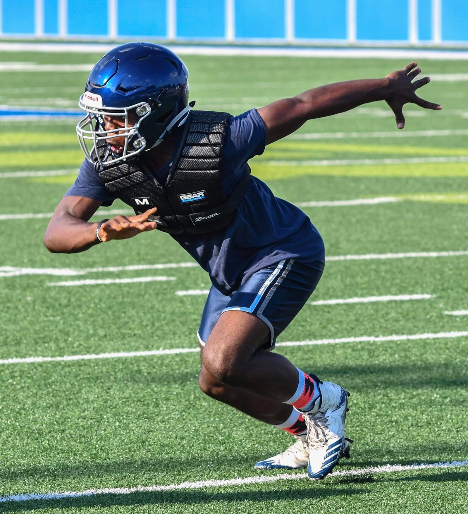 Fairmont High School's Tole Kikubi during a football practice. CONTRIBUTED