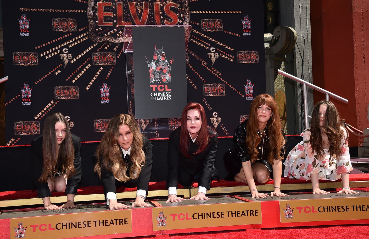 Priscilla Presley, Lisa Marie Presley and Riley Keough Hand and Footprint Ceremony