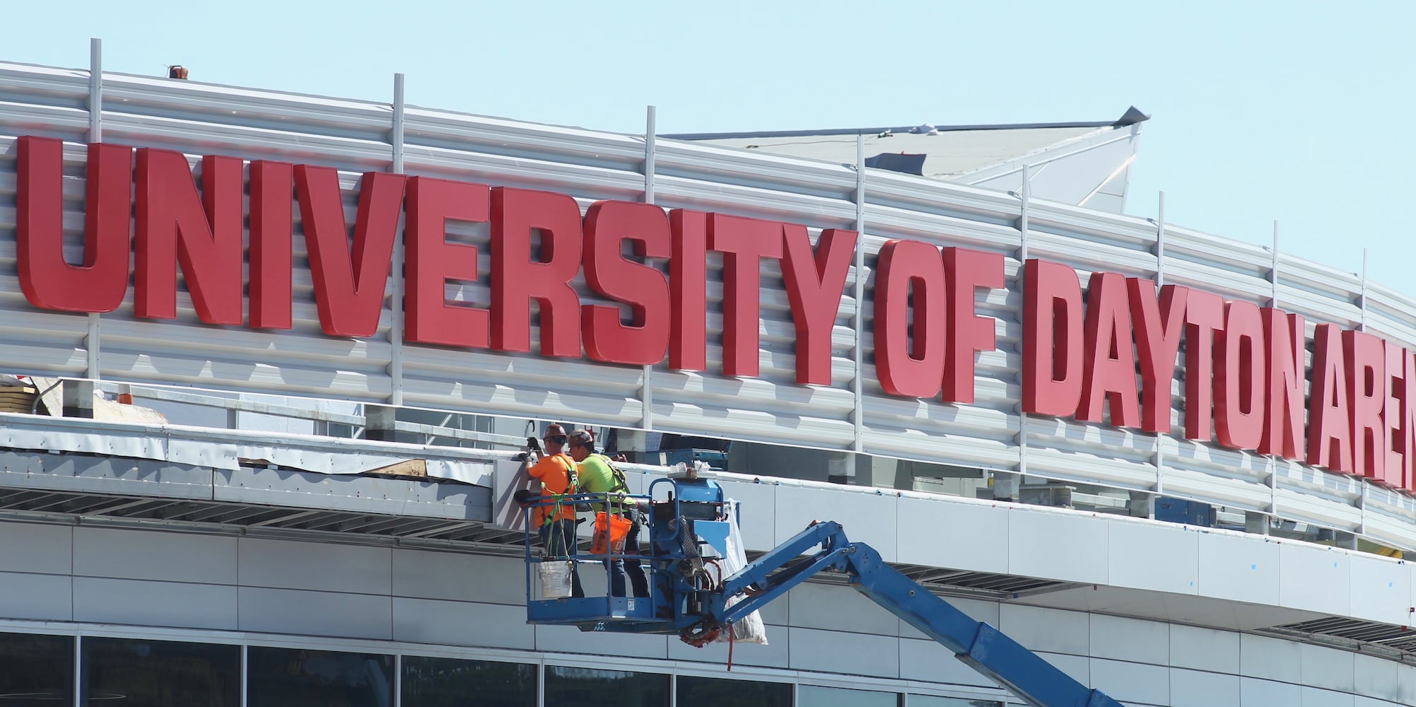 Photos: New sign on top of UD Arena