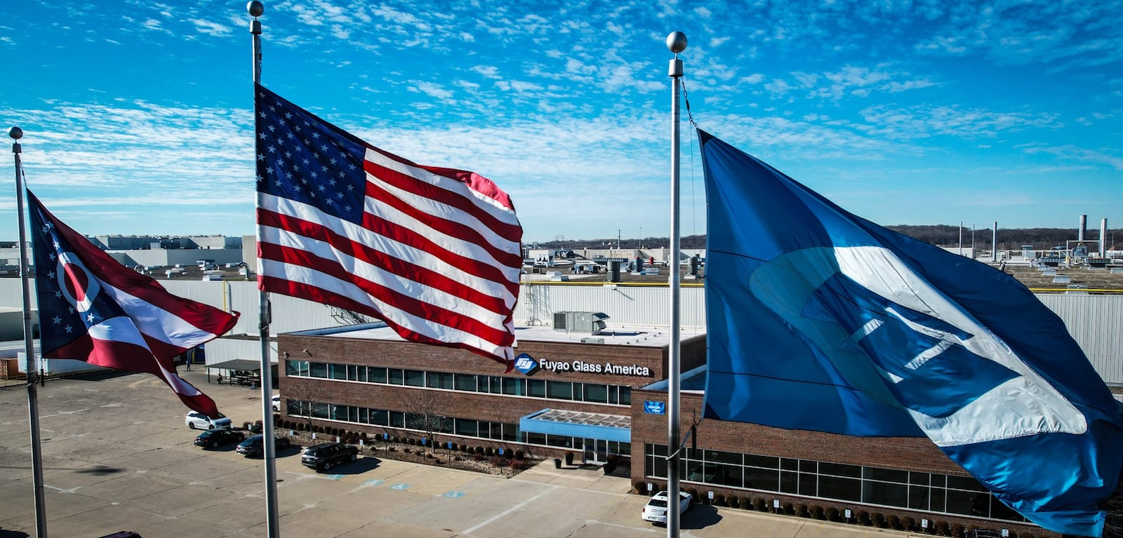 The plant that was home to a General Motors assembly operation off Stroop and Dryden roads in Moraine is today home to the largest auto glass production site in the world, Fuyao Glass America.  JIM NOELKER/STAFF