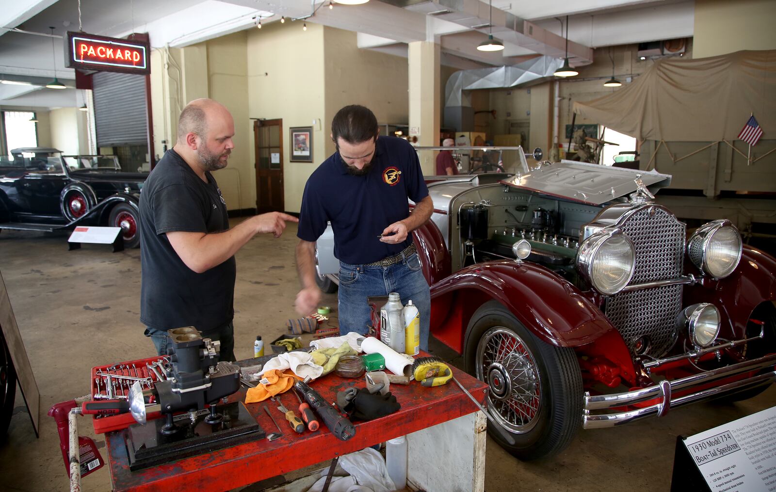 All the automobiles in the America’s Packard Museum collection run and it's not uncommon to see a mechanic servicing a car on the museum floor.
LISA POWELL / STAFF