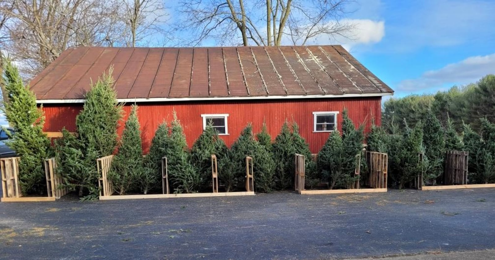 Red Barn Tree Farm in Miamisburg offers garland, wreaths and Christmas crafts. CONTRIBUTED