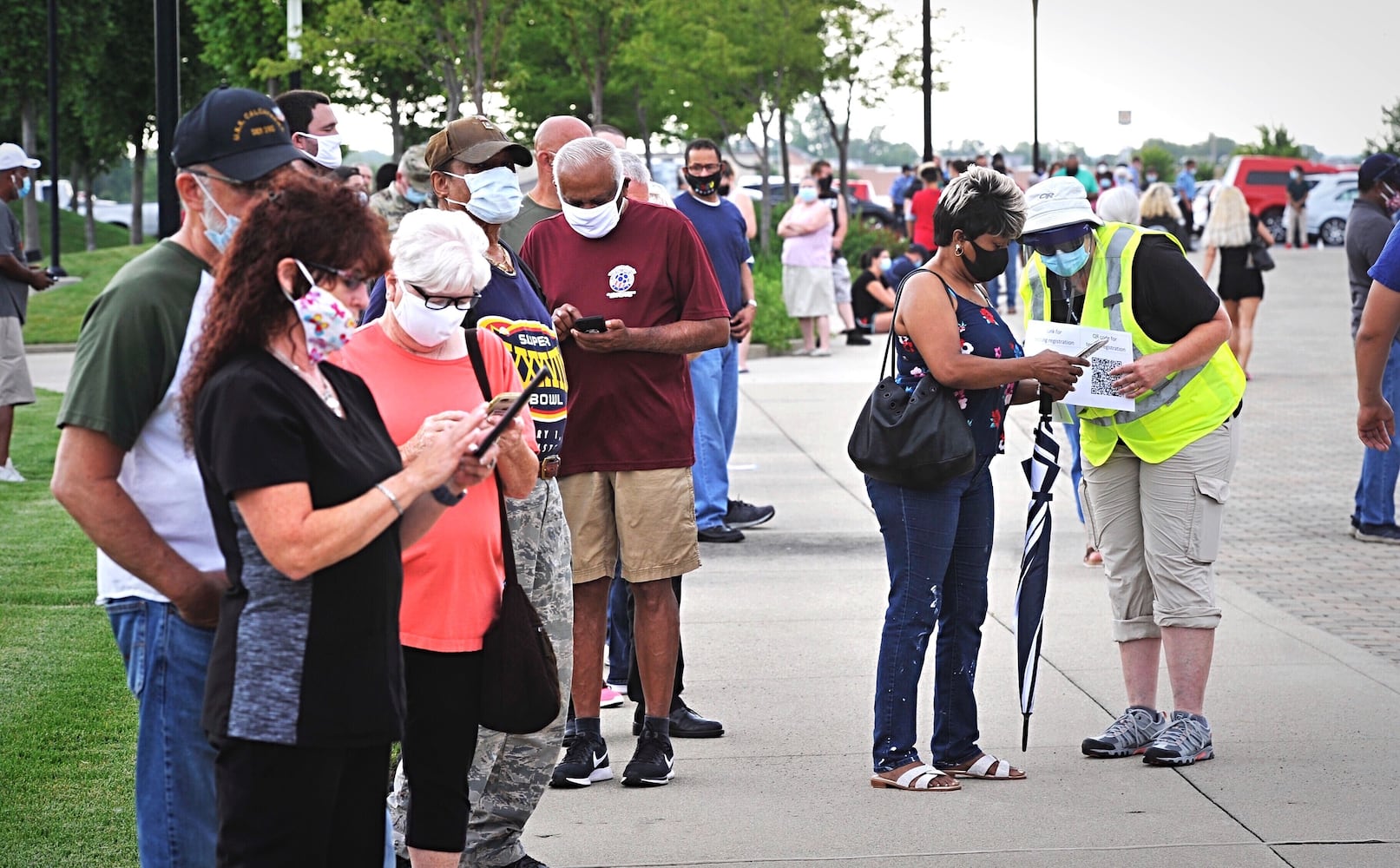 PHOTOS: Lines form early at Huber Heights coronavirus testing site