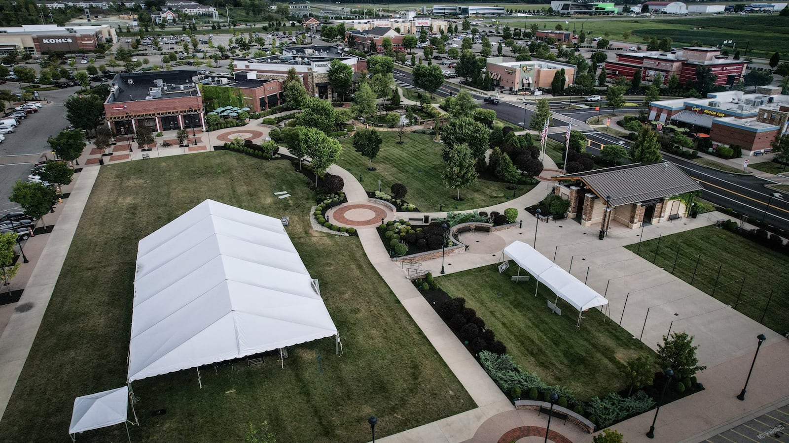 The Park at Austin Landing is recreation spot for the whole complex. Austin Landing's new outdoor drinking district is already looking to expand. JIM NOELKER/STAFF