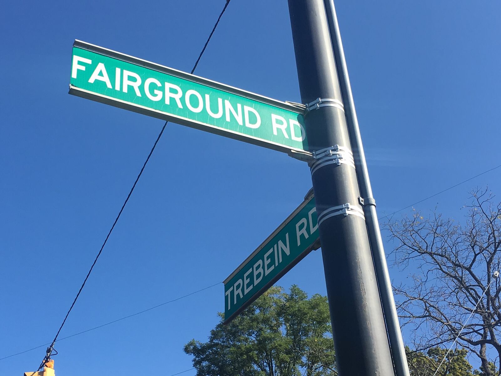 The intersection at Fairground and Trebein roads in Beavercreek Township. LAUREN CLARK/STAFF