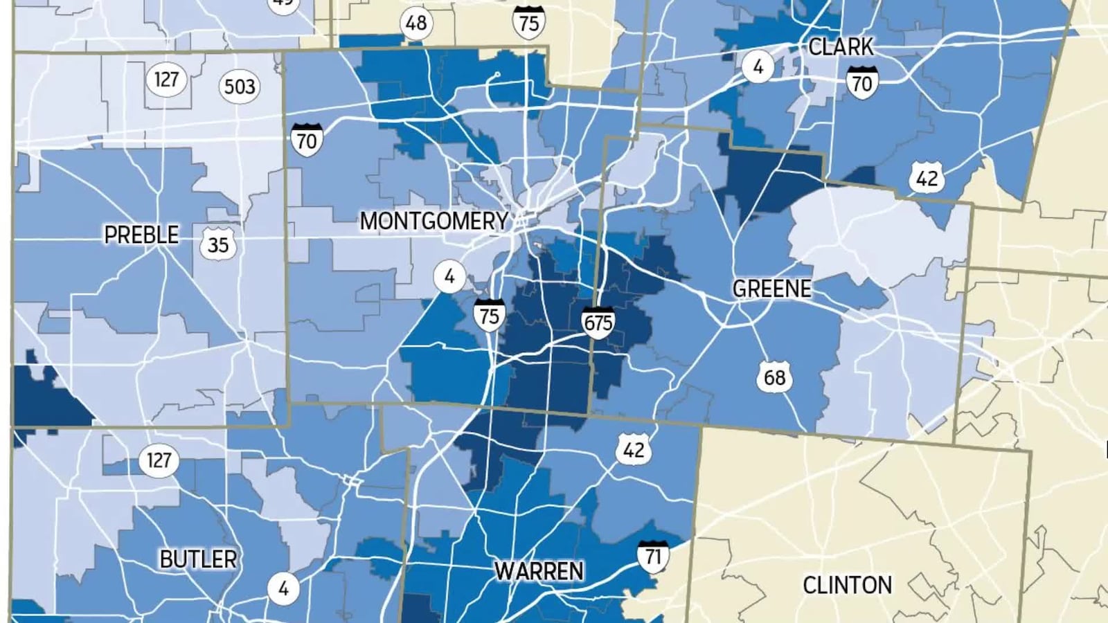 Wide gulfs exist in COVID-19 vaccination rates across southwest Ohio — the rates in some communities are more than three times higher than others, a Dayton Daily News investigation found — exposing many long-term disparities and undermining efforts to end the pandemic.