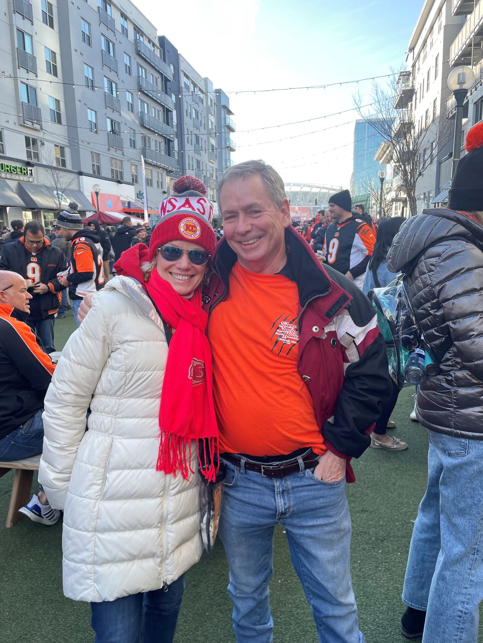 Sherrie and Bill Parker, of Mason. Sherrie is a fan of the Kansas City Chiefs, having been born and raised in Kansas City, while Bill has been a lifelong Bengals fan. CONTRIBUTED