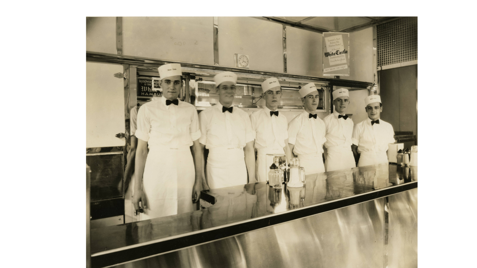 White Castle team members in uniform.