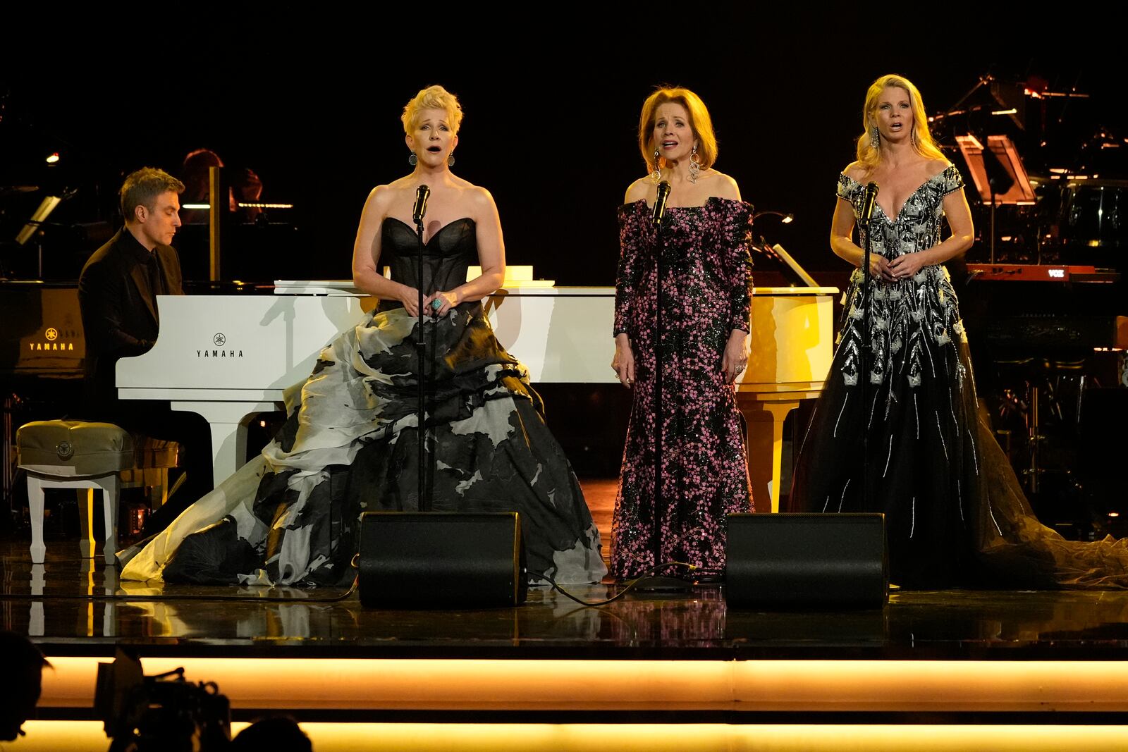 Kevin Puts, from left, Joyce DiDonato, Renee Fleming, and Kelli O'Hara performs during the 67th annual Grammy Awards on Sunday, Feb. 2, 2025, in Los Angeles. (AP Photo/Chris Pizzello)