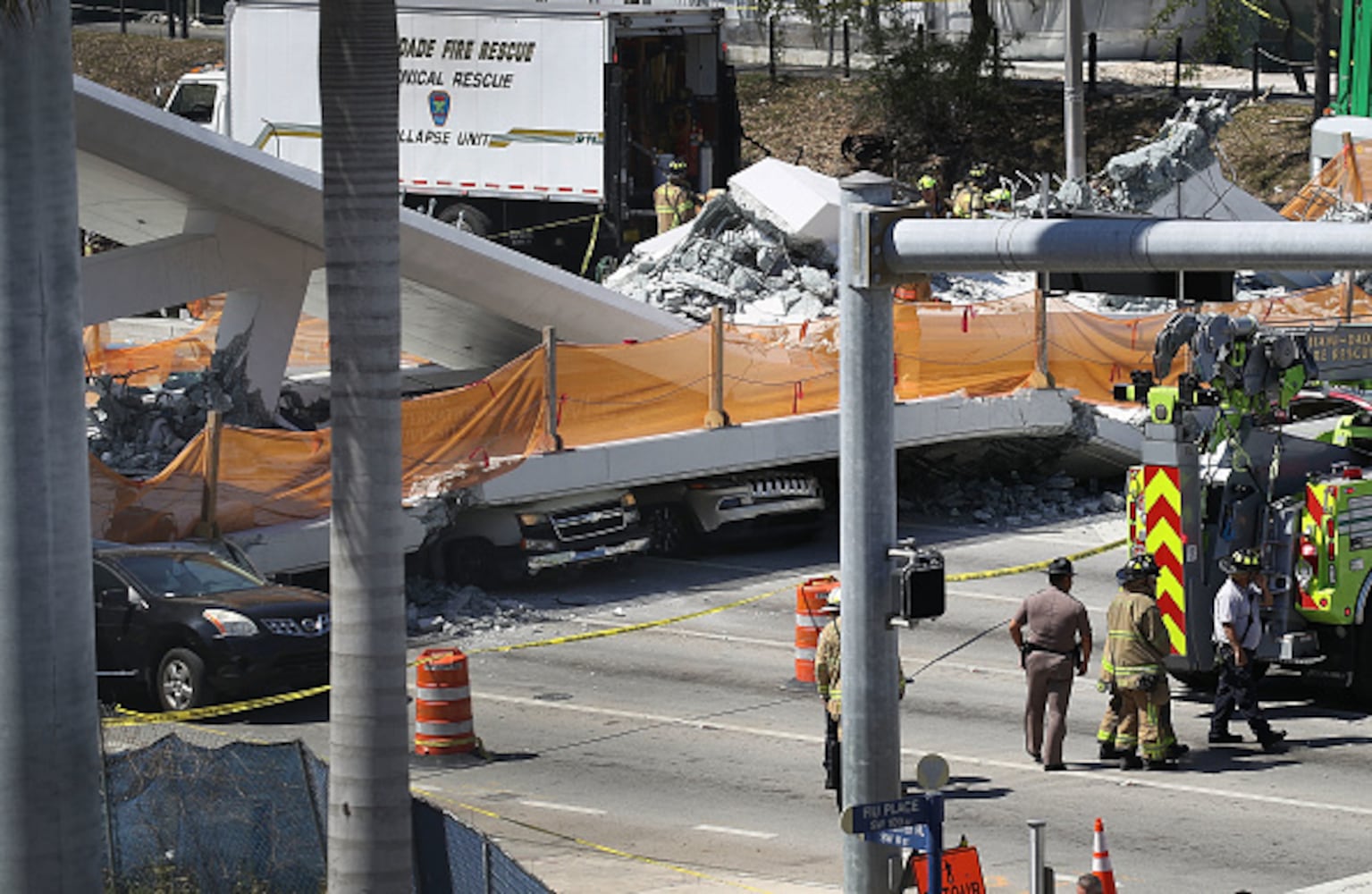 Photos: FIU pedestrian bridge collapses in Miami