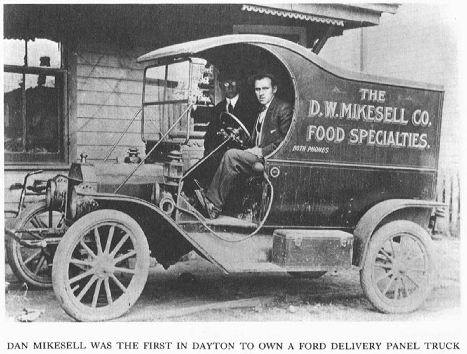 Dan Mikesell was the first in Dayton to own a Ford Delivery Panel Truck. Mikesell's is one of the most successful snack food companies in the region.