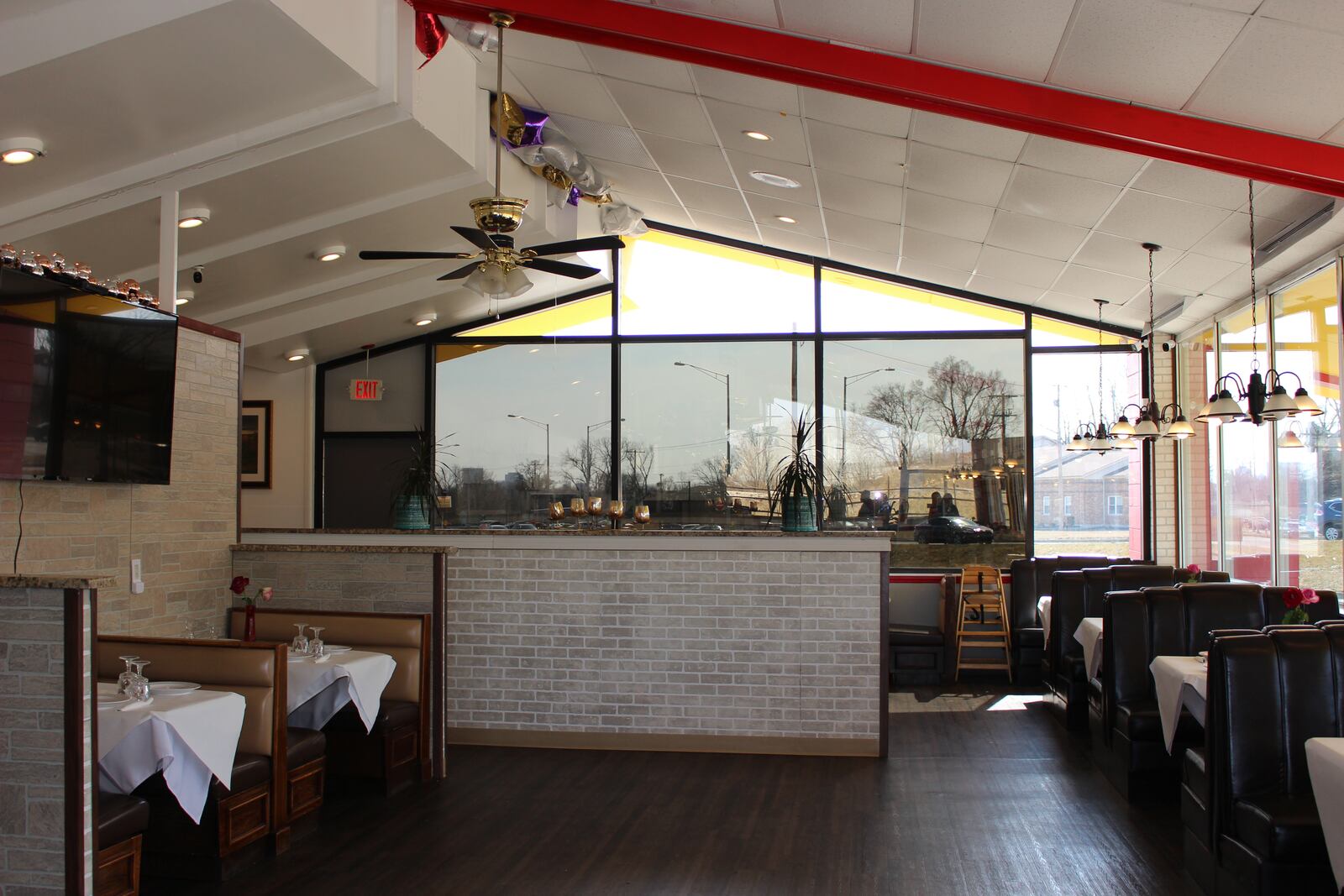 The interior of the brand new Dayton Village Pizza Restaurant on North Dixie Drive in Dayton.