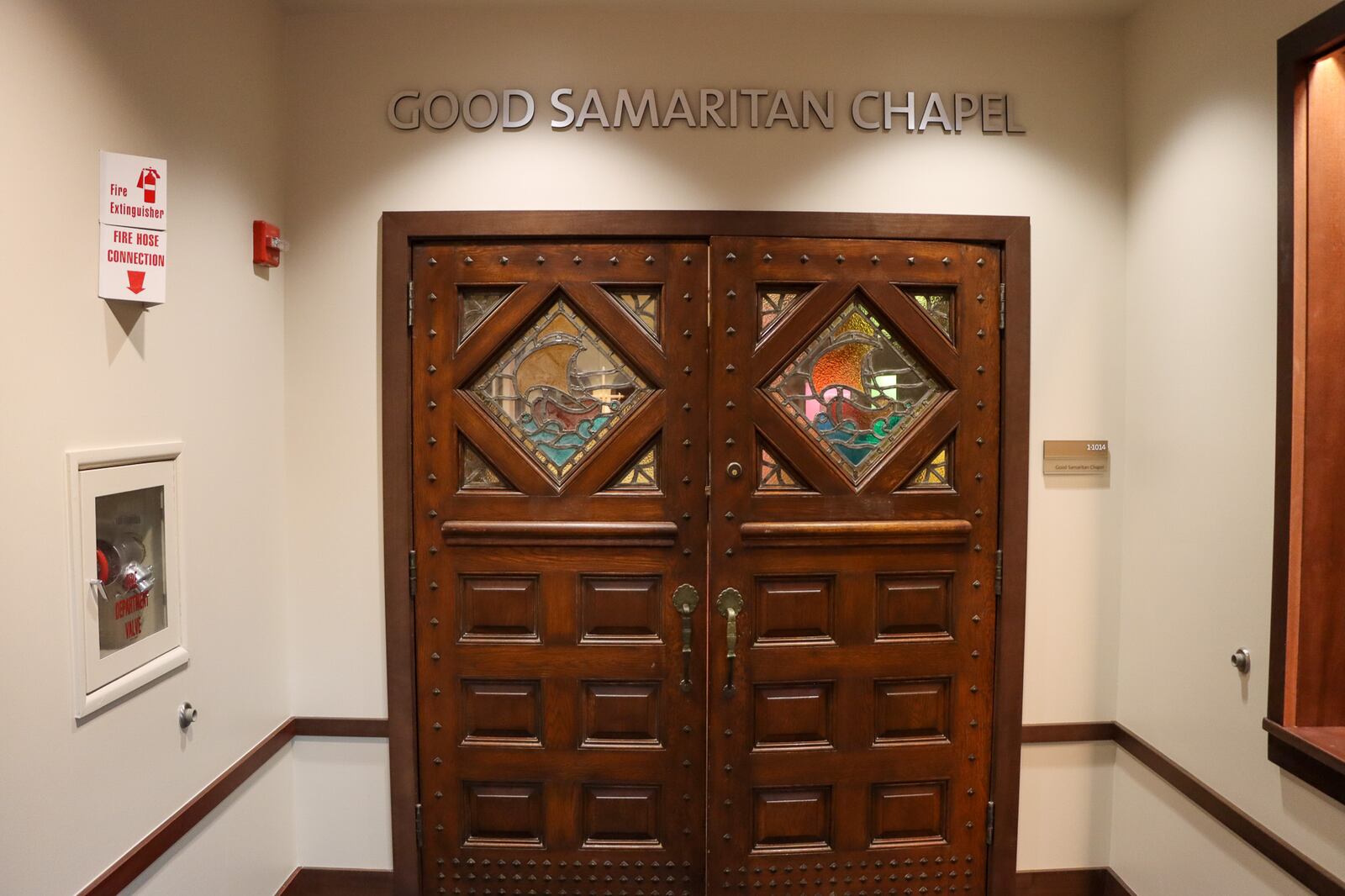 Miami Valley Hospital North recently opened its Good Samaritan Chapel, an interfaith chapel on its campus. The $1 million chapel incorporates parts of the former St. Elizabeth Ann Seton Chapel at the old Good Samaritan Hospital, which was closed and demolished in 2018. COURESTY OF PREMIER HEALTH