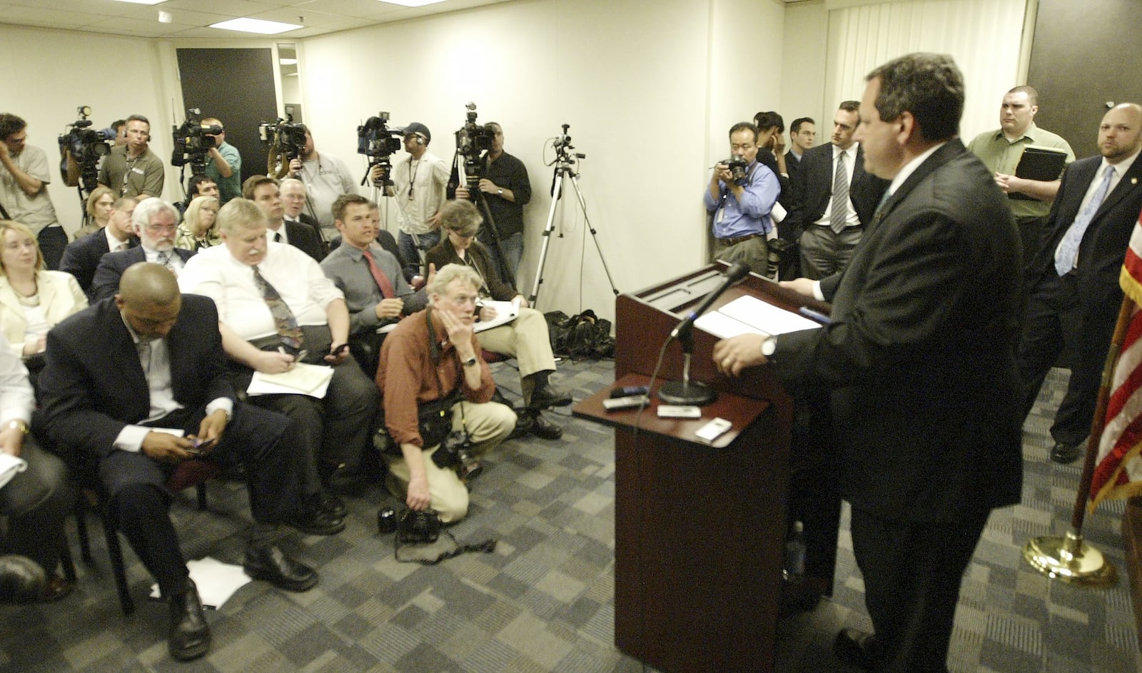 Ohio Attorney General Marc Dann admitted to an extramarital affair in a Friday news conference following the release of an investigation into sexual harassment complaints filed by two staffers in Dann’s office. Staff photo by Chris Stewart