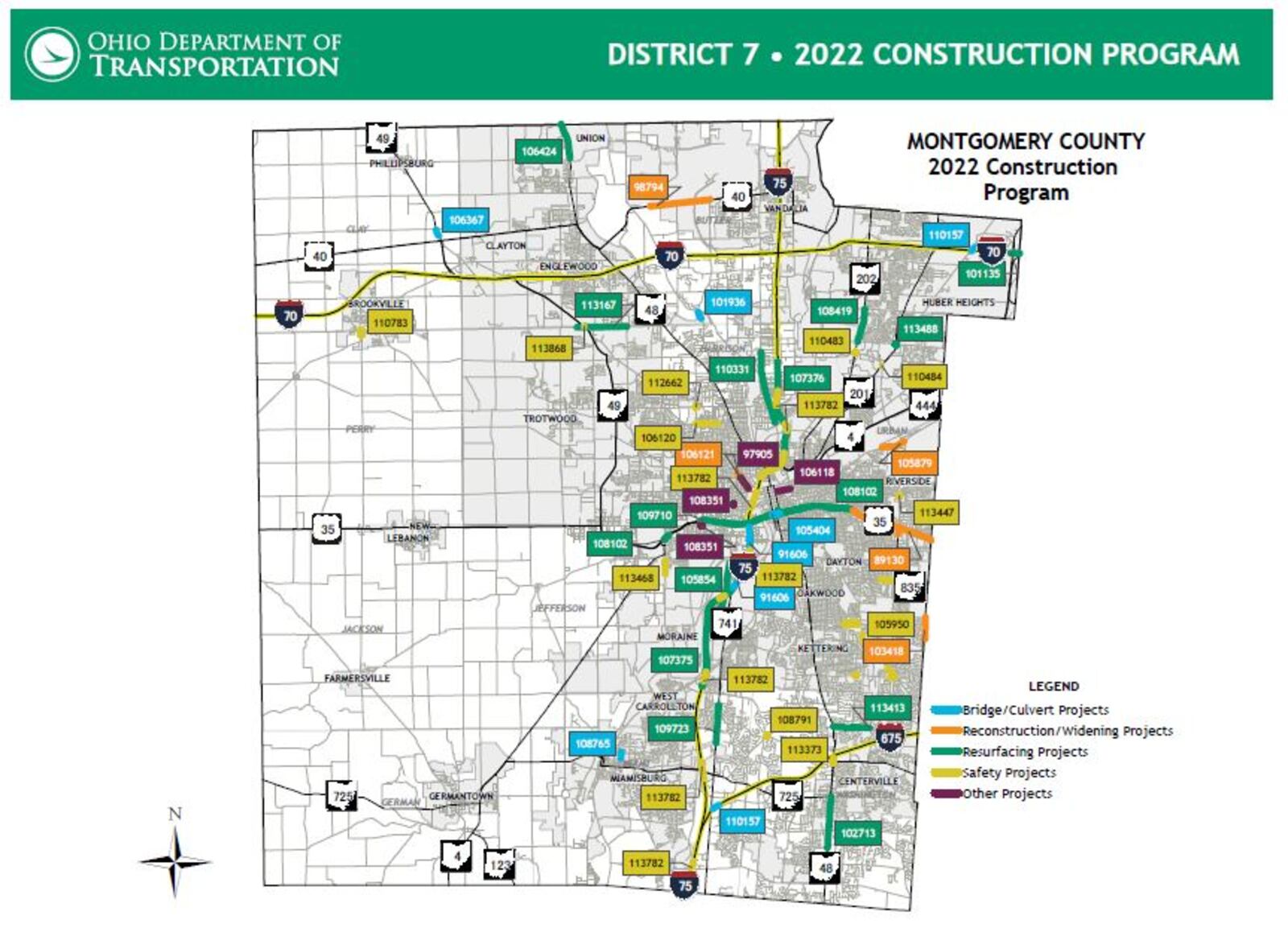 ODOT District 7 construction program projects for Montgomery County. CONTRIBUTED