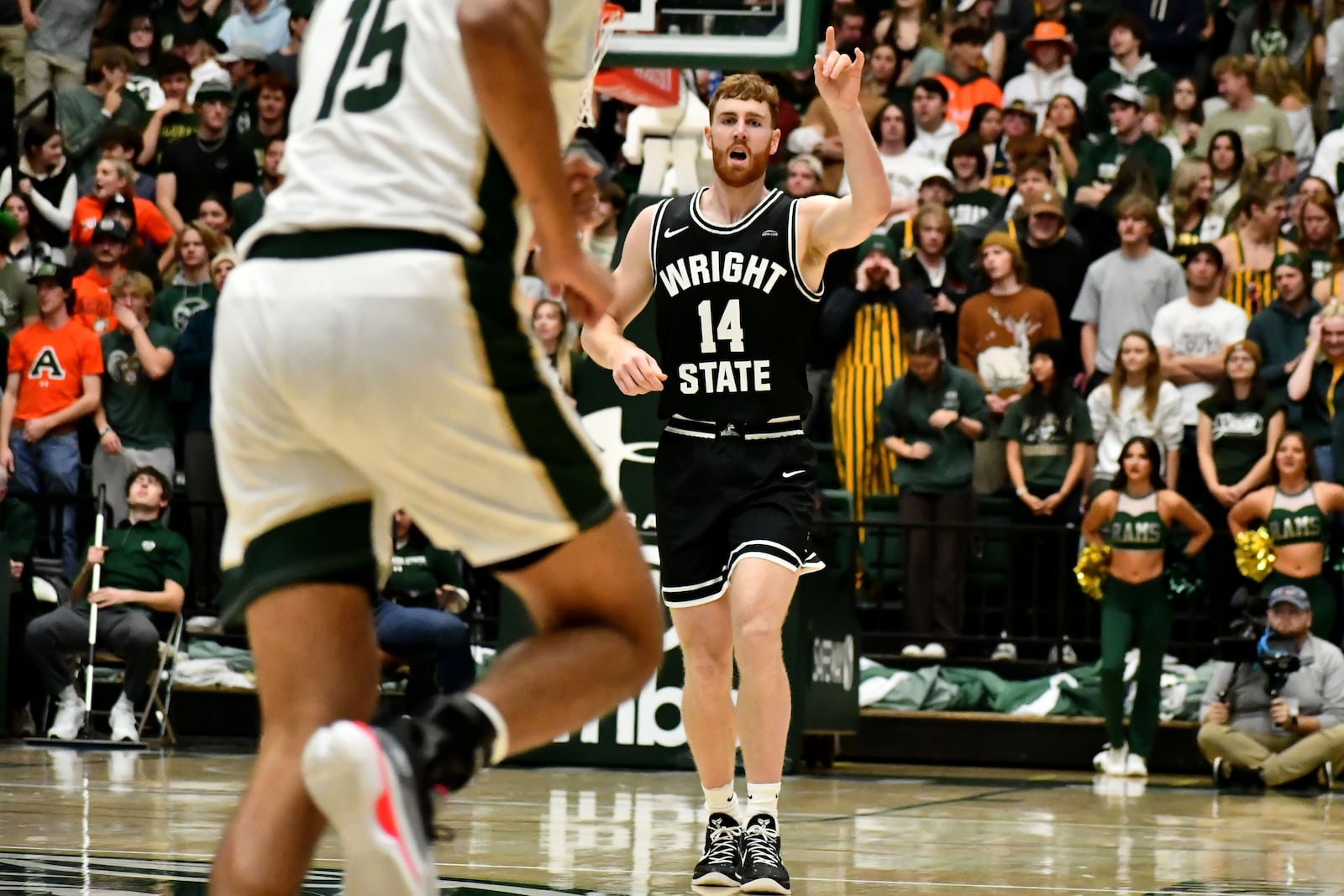 Wright State's Brandon Noel during the Raiders season opener vs. Colorado State on Nov. 10, 2023. Wright State Athletics photo