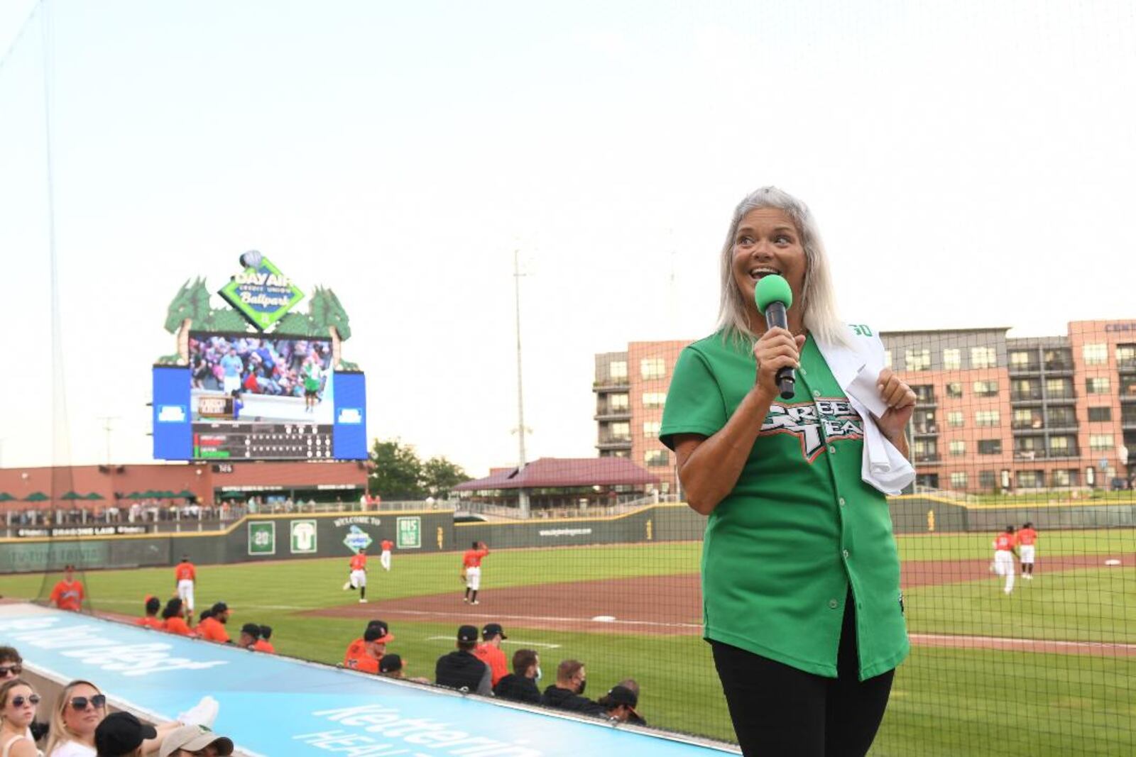 Members of the Green Team include on-field entertainment hosts. CONTRIBUTED