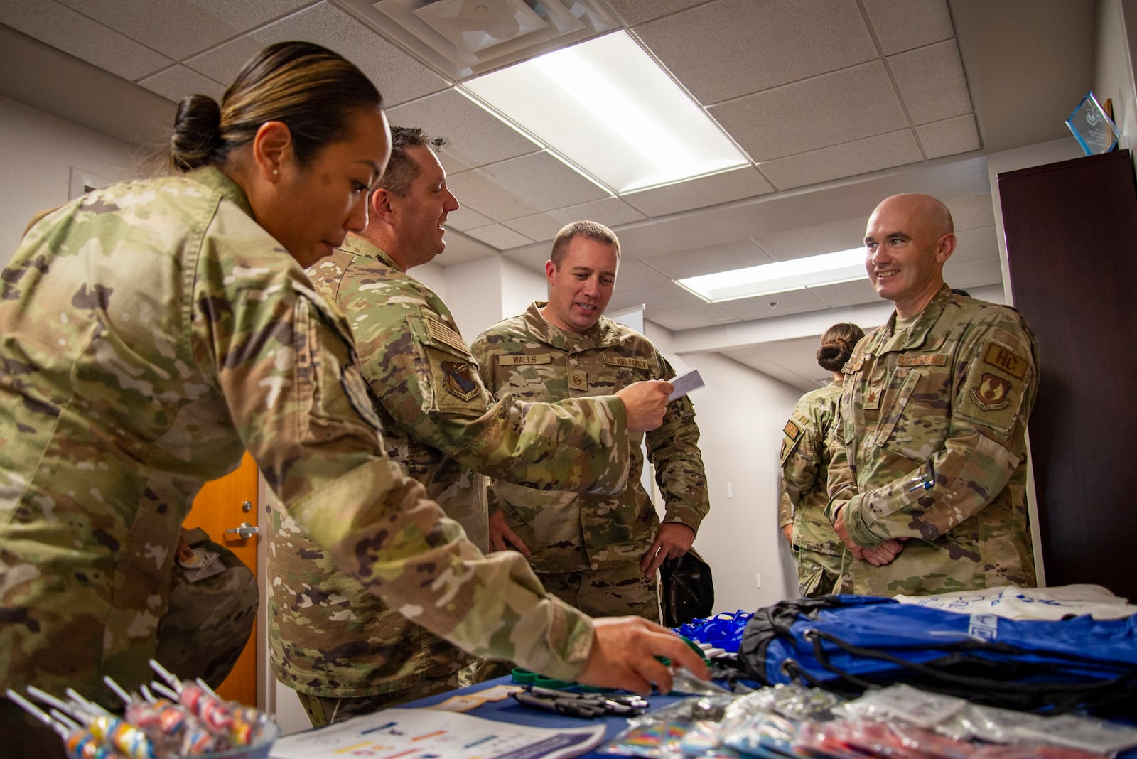 Airmen attend an open house for the newly opened Resiliency Center on Wright-Patterson Air Force Base, July 15, 2024. (U.S. Air Force photo by Matthew Fink)