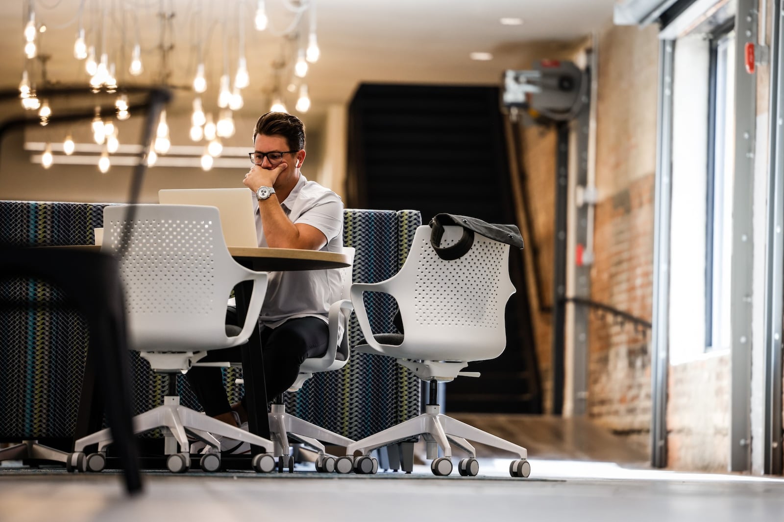 The University of Dayton held classes for the first time Tuesday August 24, 2021. The Hub, a partnership of the University and the entrepreneurs' center is the anchor tenant of the arcade redevelopment.  JIM NOELKER/STAFF