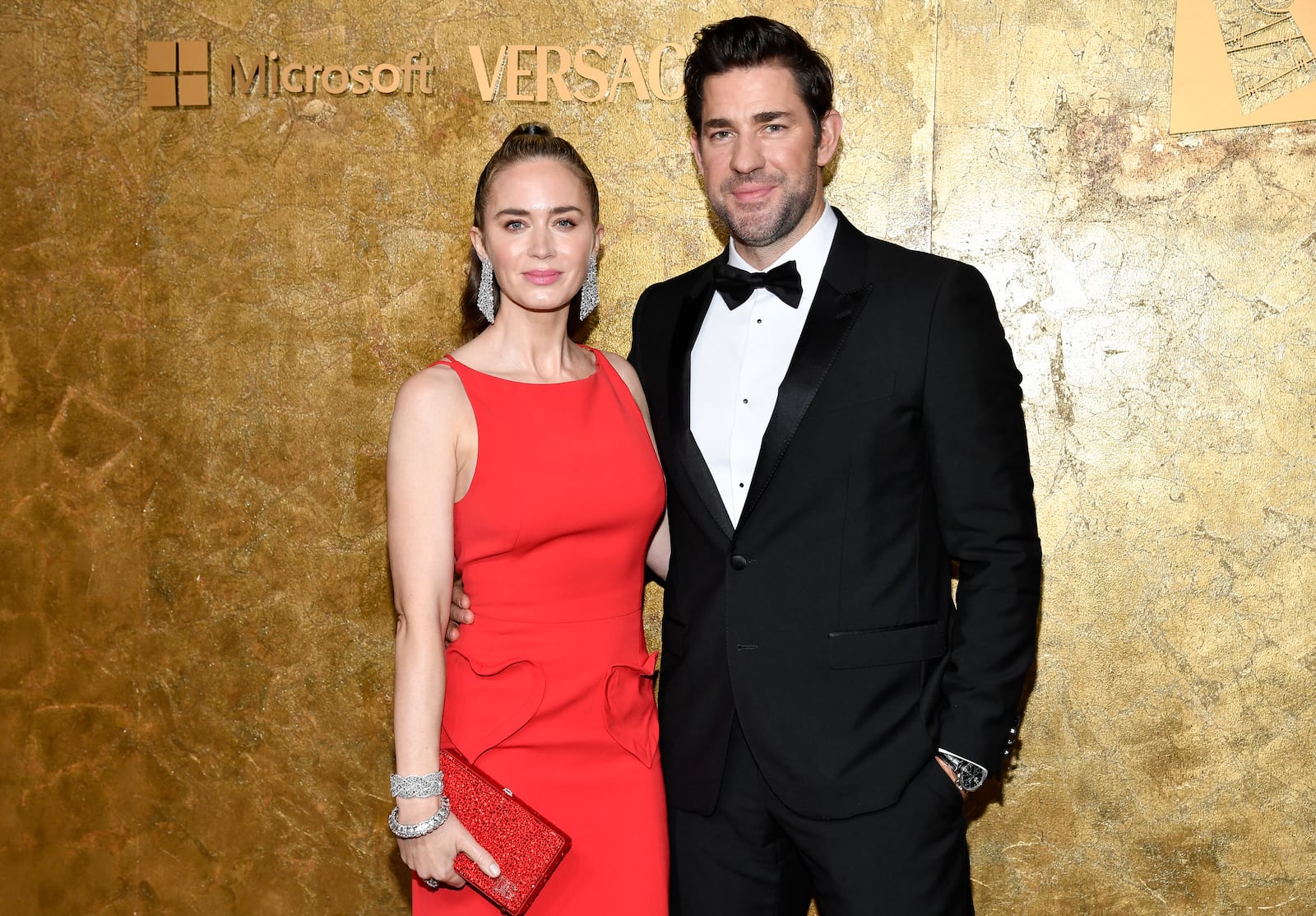 FILE - Emily Blunt, left, and John Krasinski attend The Albies, hosted by the Clooney Foundation for Justice, at the New York Public Library, Sept. 28, 2023, in New York. (Photo by Evan Agostini/Invision/AP, File)